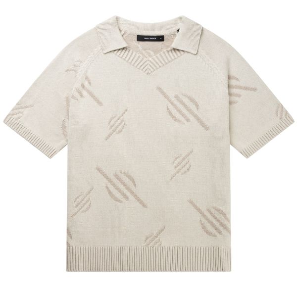 Daily Paper Monogram Knit Polo Beige