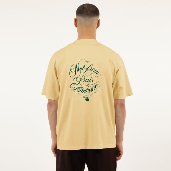 Drôle De Monsieur Slogan Vignes T-shirt Geel