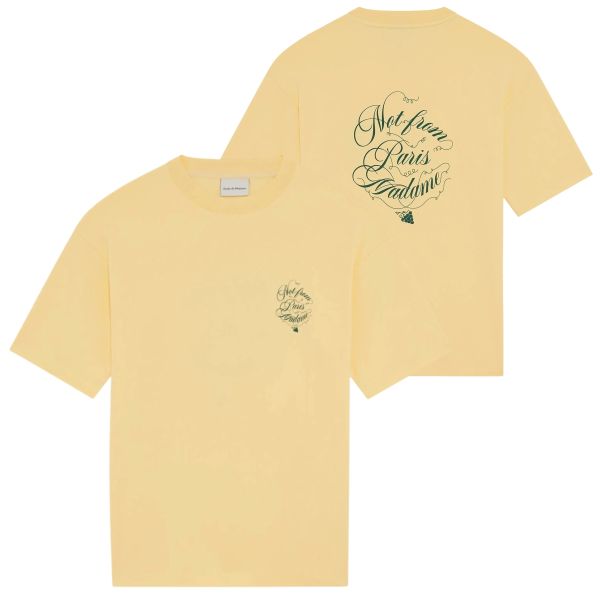 Drôle De Monsieur Slogan Vignes T-shirt Geel