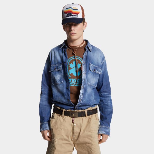 Dsquared2 Dan Worker Spijkerjas Blauw