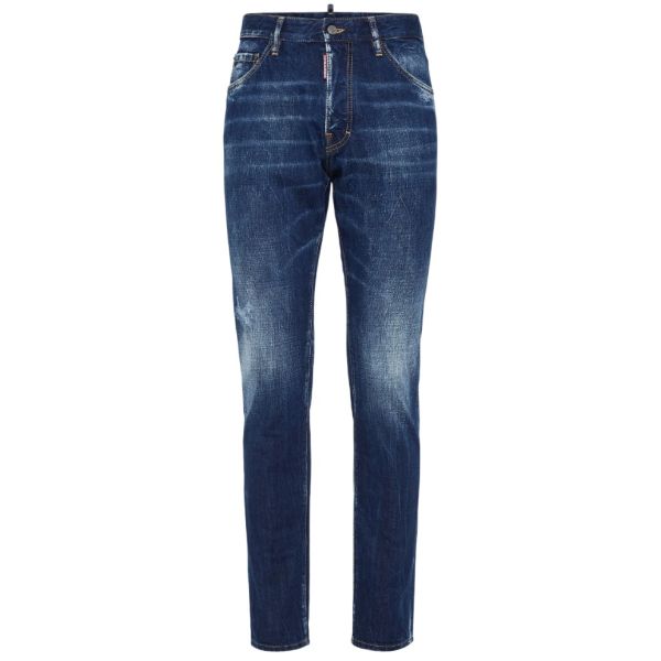 Dsquared2 Whiskering Jeans Donker Blauw