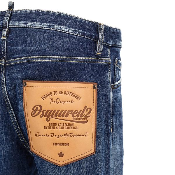 Dsquared2 Distressed Painted Jeans Donker Blauw