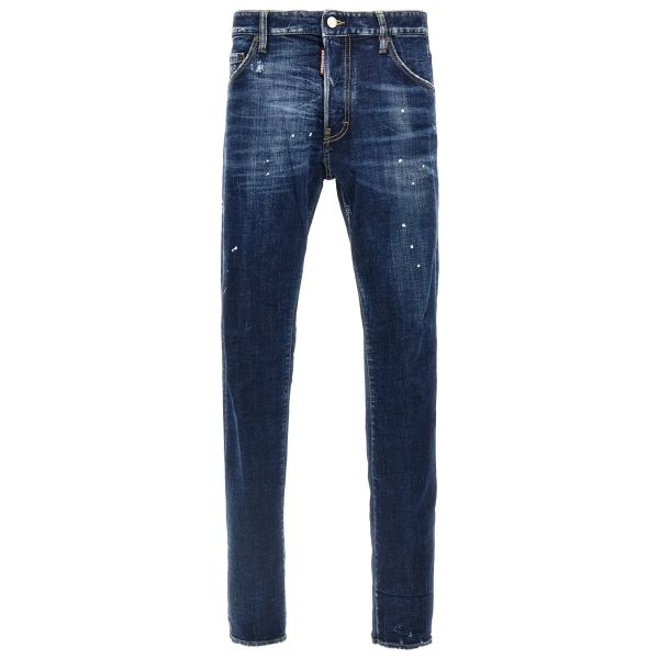 Dsquared2 Distressed Painted Jeans Donker Blauw