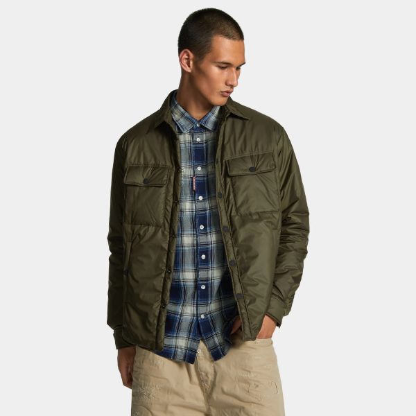 Dsquared2 Light Puffer Shirt Jack Donker Groen