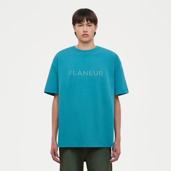 Flâneur Tonal Logo T-shirt Turquoise