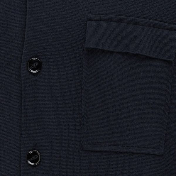 Genti Knitted Buttons Vest Navy