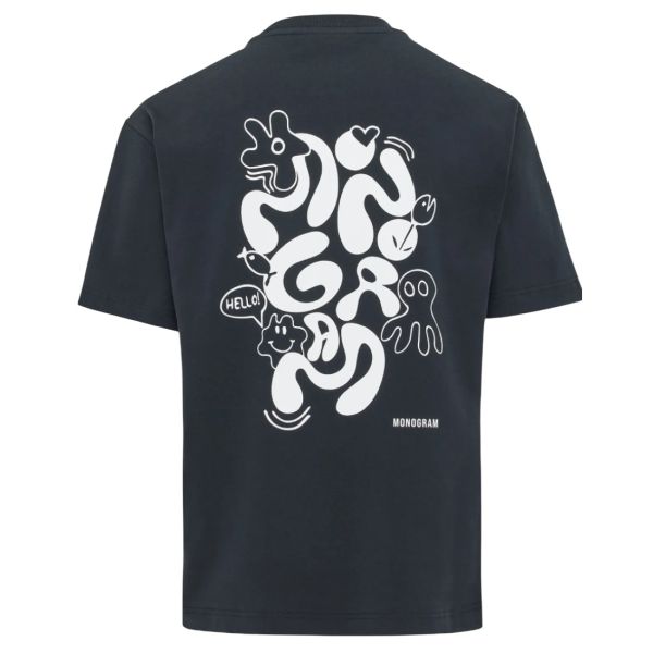 Genti Monogram T-shirt Zwart