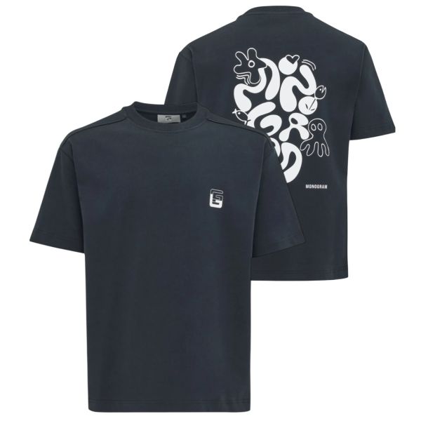 Genti Monogram T-shirt Zwart