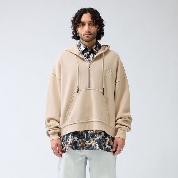 New Amsterdam Surf Association Half Zip Hoodie Beige