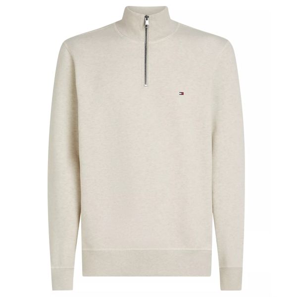 Tommy Hilfiger Essential Fleece Quarter Zip Sweater Off White