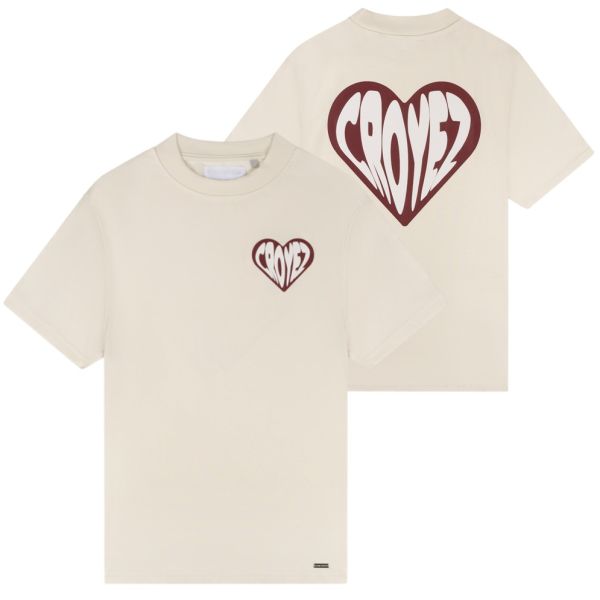Croyez Puffed Heart T-shirt Off White