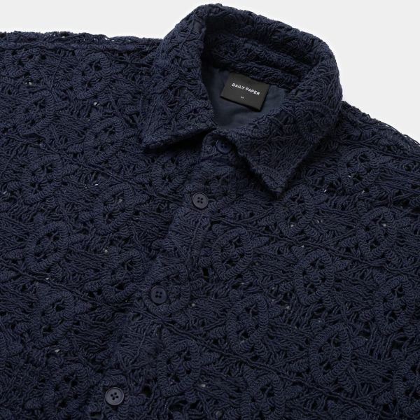 Daily Paper Lace Shield Overhemd Donker Blauw