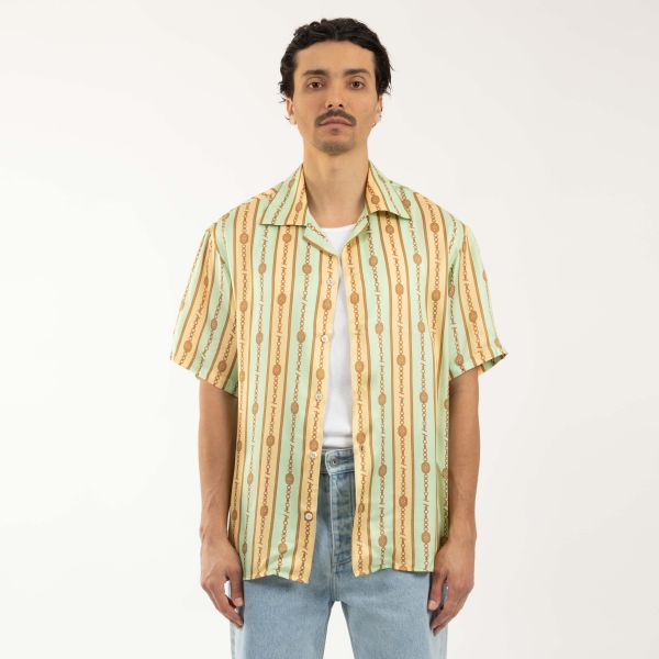 Drôle De Monsieur Bijoux Overhemd Groen/Beige