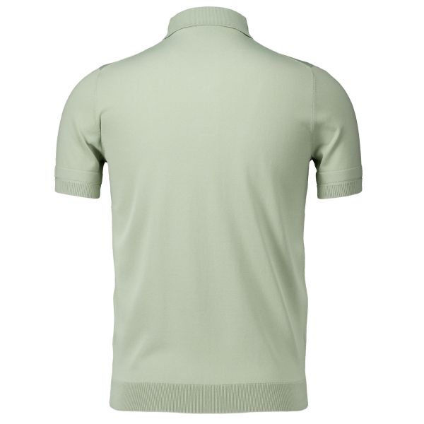 Genti Slim Button Polo Licht Groen