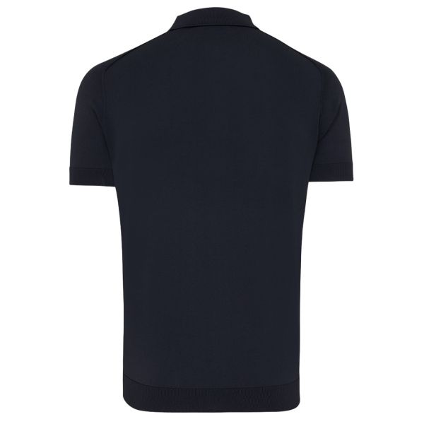 Genti Slim Button Polo Navy