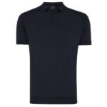 Genti Slim Button Polo Navy