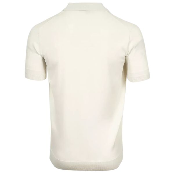 Genti Slim Button Polo Off White