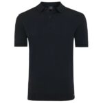 Genti Slim Button Polo Zwart