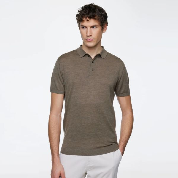Gentiluomo Merino Polo Bruin