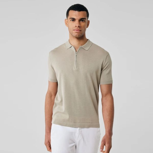 Gentiluomo Zip Polo Beige
