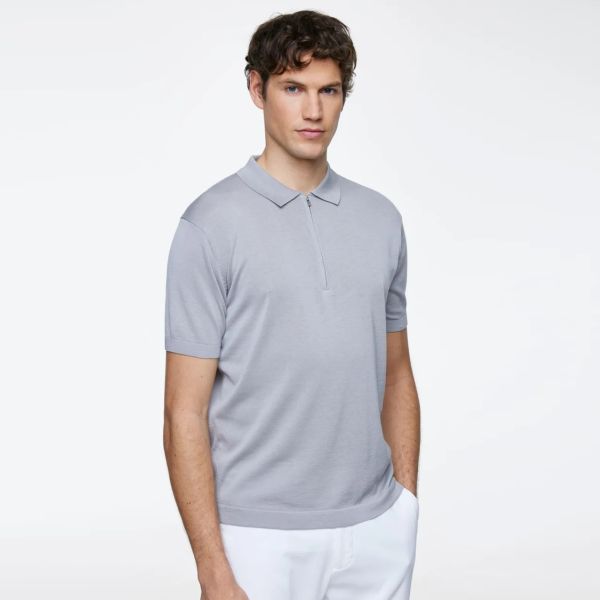 Gentiluomo Zip Polo Grijs