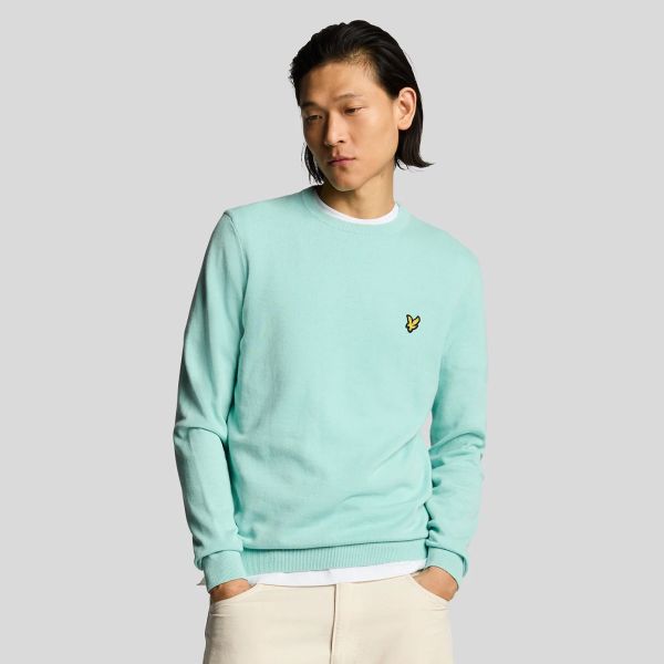 Lyle & Scott Cotton Crewneck Sweater Licht Blauw