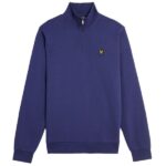 Lyle & Scott Loopback Quarter Zip Sweater Donker Blauw