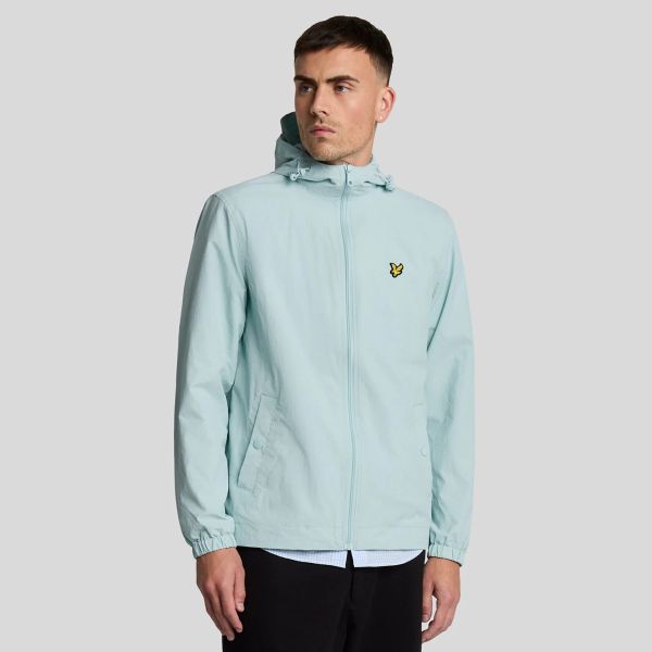 Lyle & Scott Zip Through Hooded Jack Licht Blauw