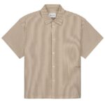 Olaf Boxy Seersucker Stripe Overhemd Beige