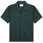Olaf Linen Camp Overhemd Donker Groen