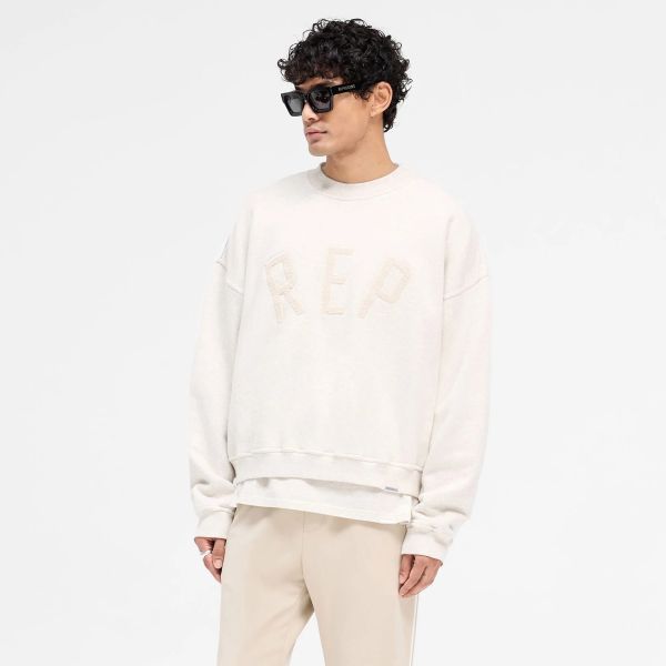 Represent Rep Applique Sweater Off White