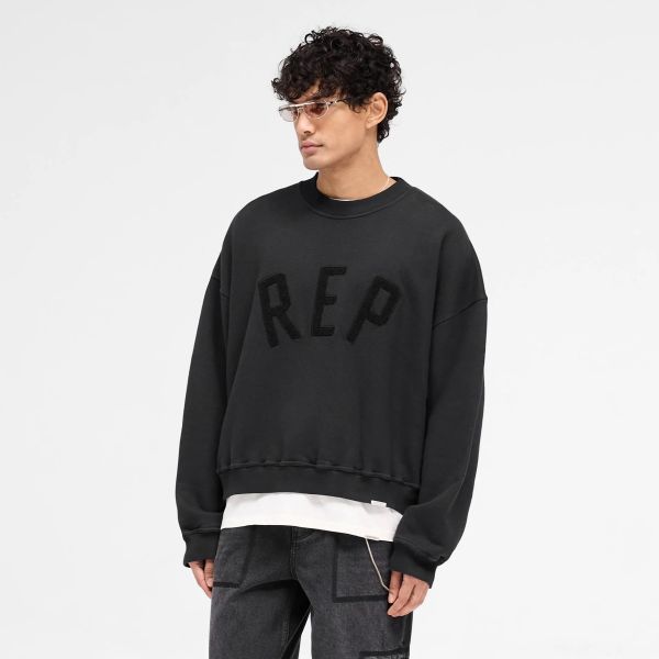 Represent Rep Applique Sweater Zwart