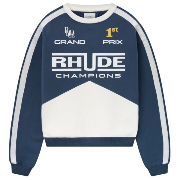 Rhude Champions Sweater Navy/Wit
