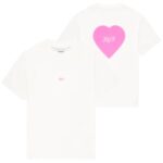 Arbor Antwerp Pink Faded Heart T-shirt Wit