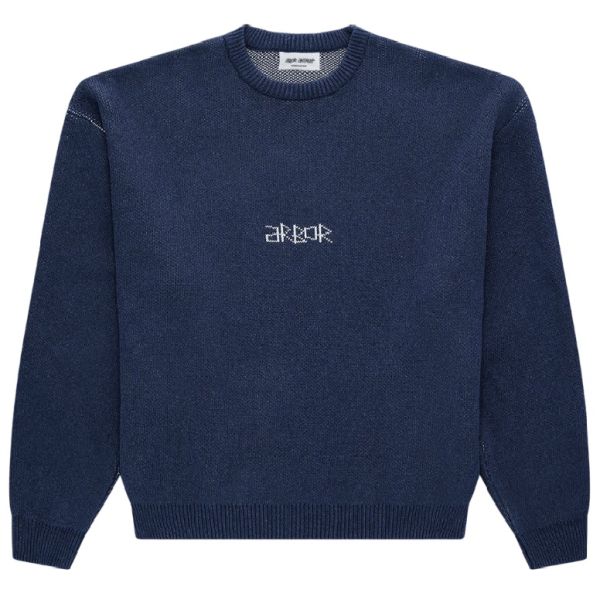 Arbor Antwerp Minimal Logo Knitted Sweater Donker Blauw