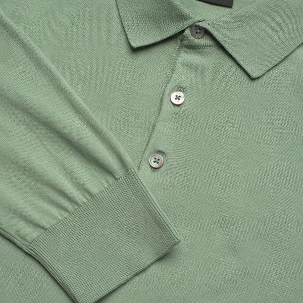 Boss Gemello Longsleeve Knit Polo Groen