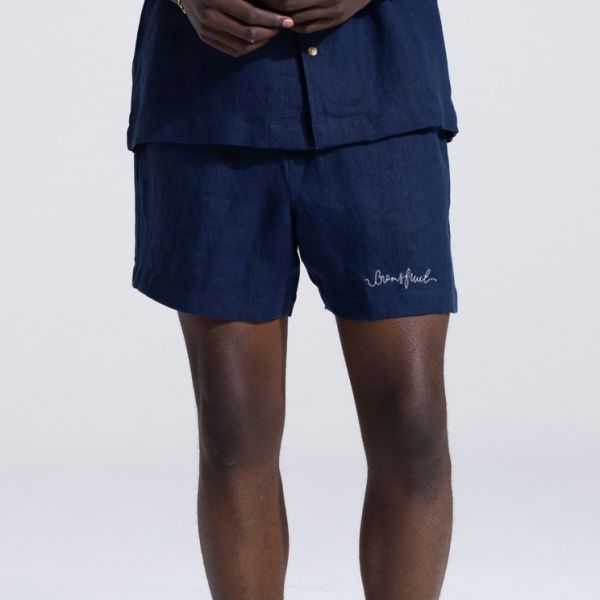 Bram's Fruit Garden Hose Linen Korte Broek Navy