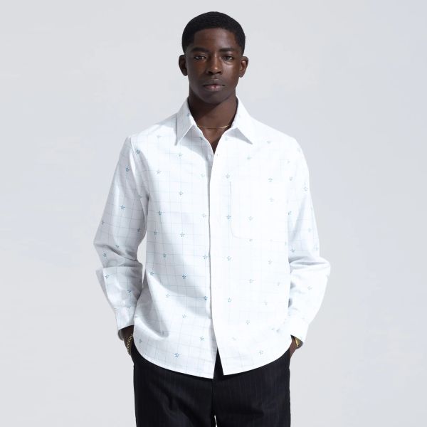 Bram's Fruit Lemon Checkered Overhemd Wit/Blauw