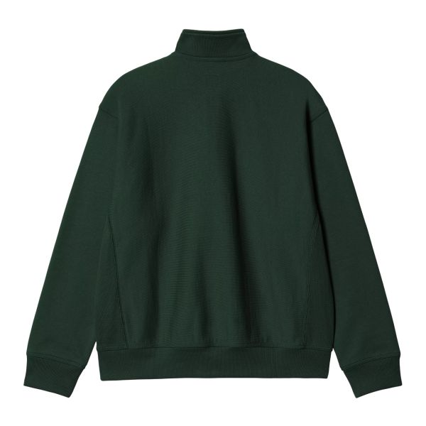 Carhartt WIP Half Zip American Script Sweater Donker Groen