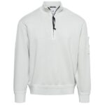 CP Company Cotton Diagonal Fleece Half Zip Sweater Mint