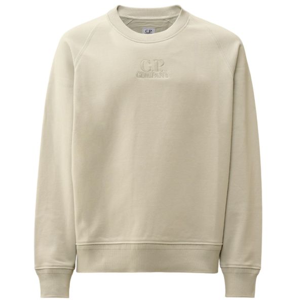 CP Company Diagonal Raised Fleece Logo Sweater Mint