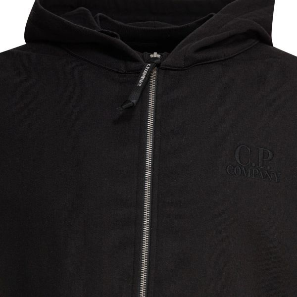 CP Company Diagonal Raised Fleece Logo Vest Zwart