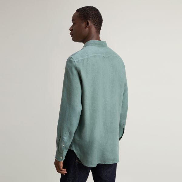 Woolrich Linen Overhemd Groen