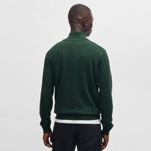 Boss Kanobix Zip Mock Sweater Donker Groen