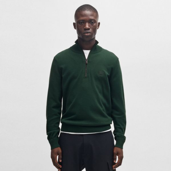 Boss Kanobix Zip Mock Sweater Donker Groen