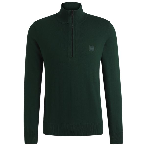 Boss Kanobix Zip Mock Sweater Donker Groen