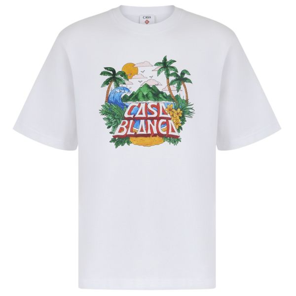 Casablanca Beach Wave T-shirt Wit