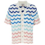 Casablanca Gradient Wave Crochet Overhemd Wit