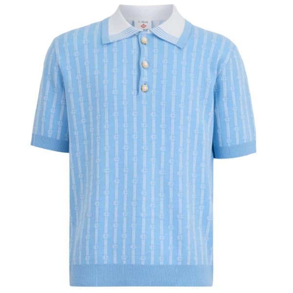 Casablanca Monogram Polo Licht Blauw