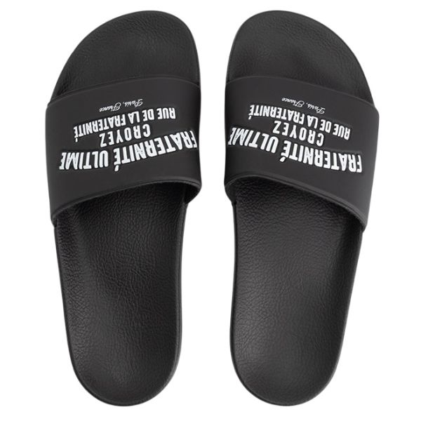 Croyez Fraternité Slippers Zwart